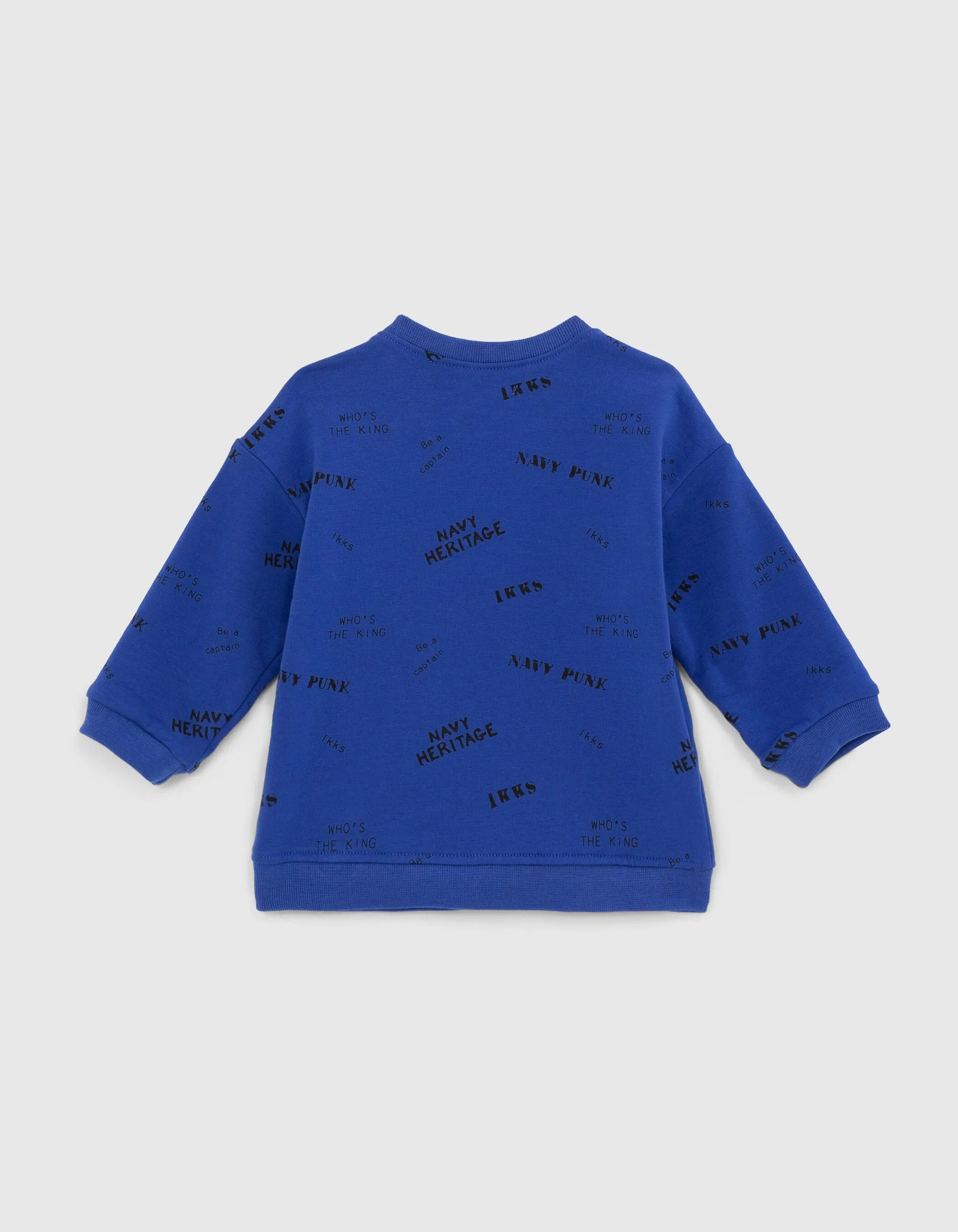 Sweat bleu avec print tampons bébé garçon 