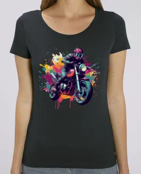 T-shirt Femme Moto avec tâche de couleur par KronoArt