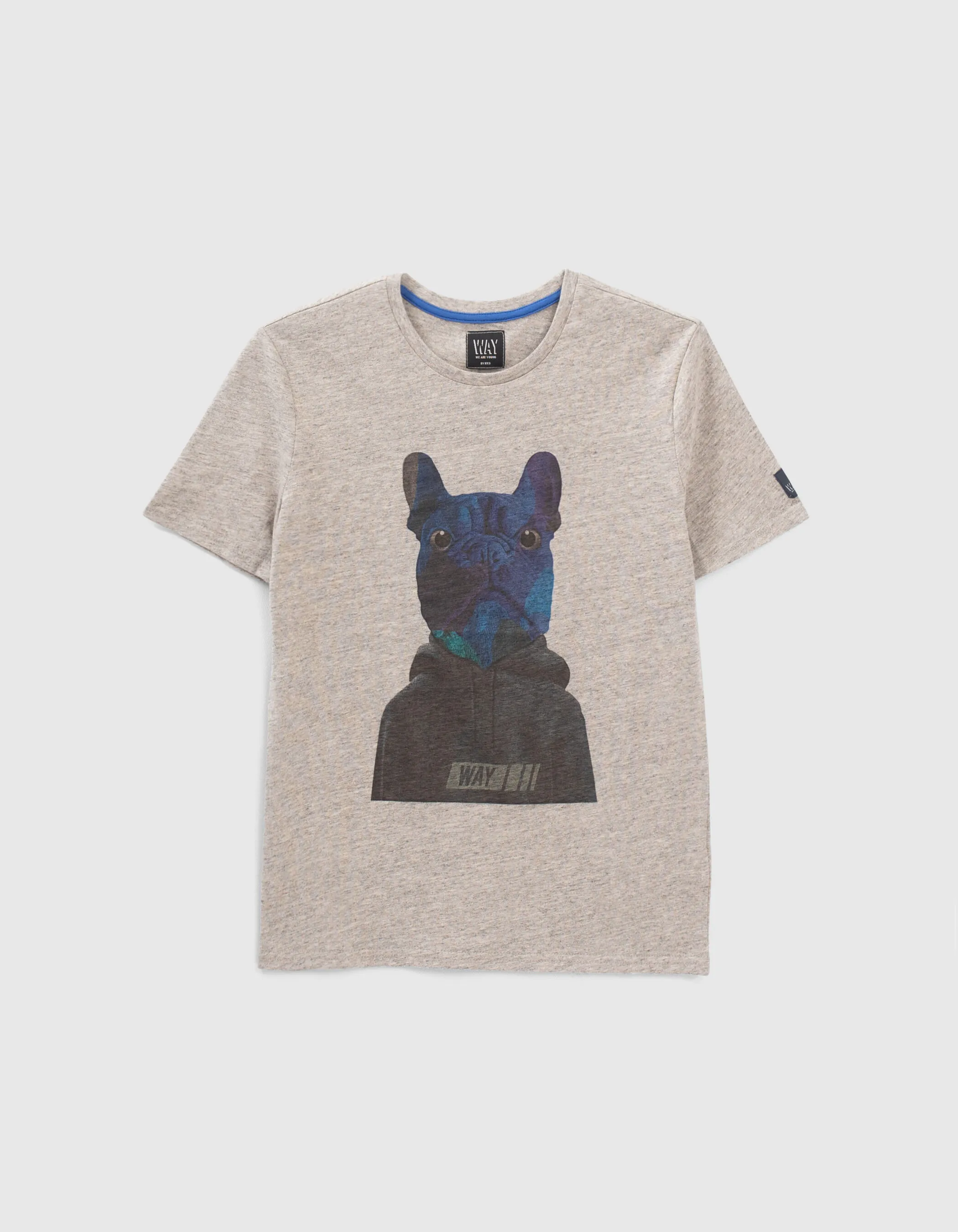 T-shirt gris visuel bouledogue-sweat garçon