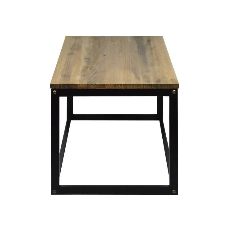 Table basse – Chevet Icub  style industriel vintage bois et métal 40x40x45 Noir