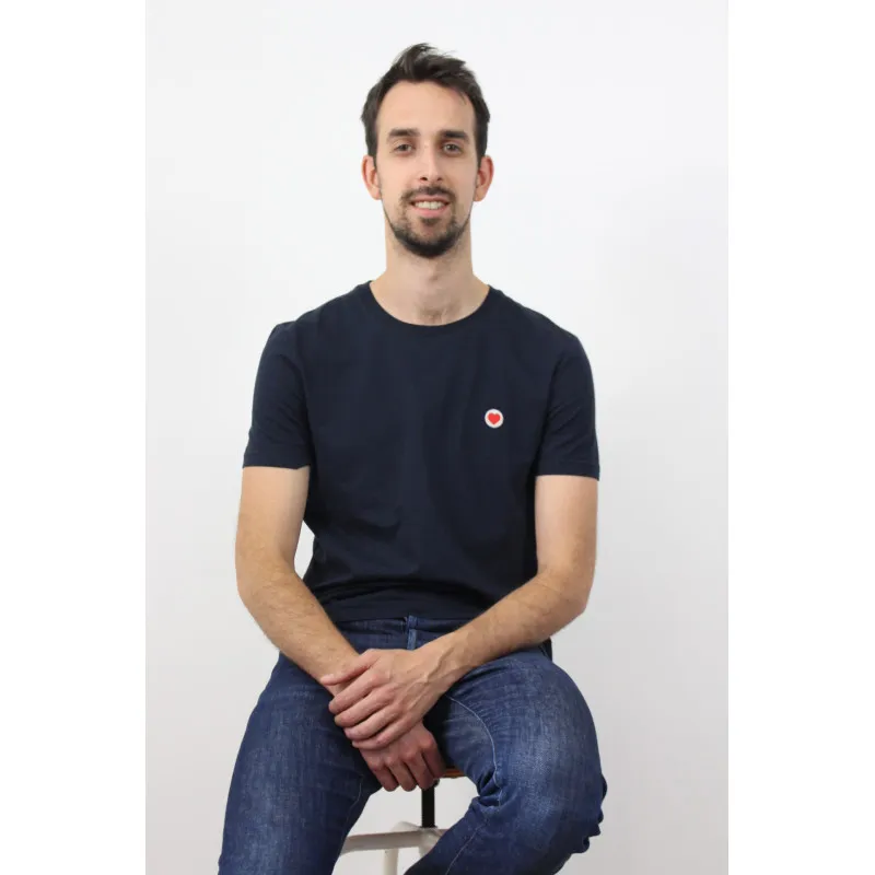 Tee-shirt Barthélémy cœur marine foncé