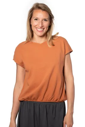 Tee shirt en coton bio SUNY CHOU caramel