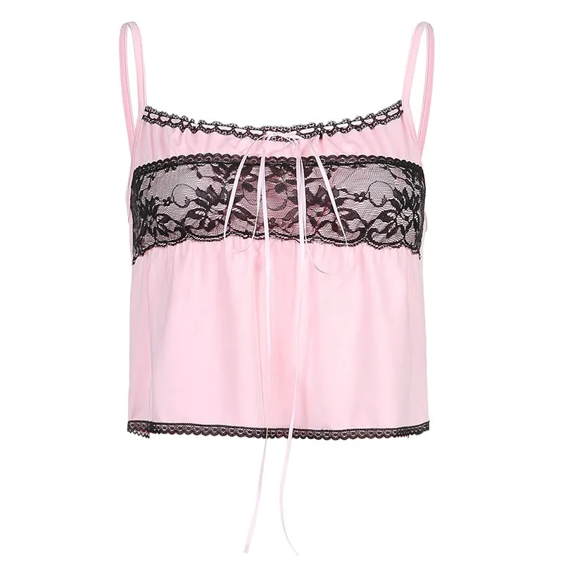 Top Dentelle Rose Poudré