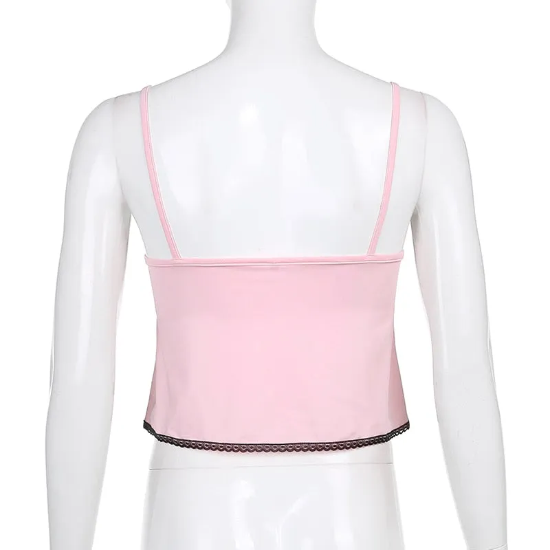 Top Dentelle Rose Poudré