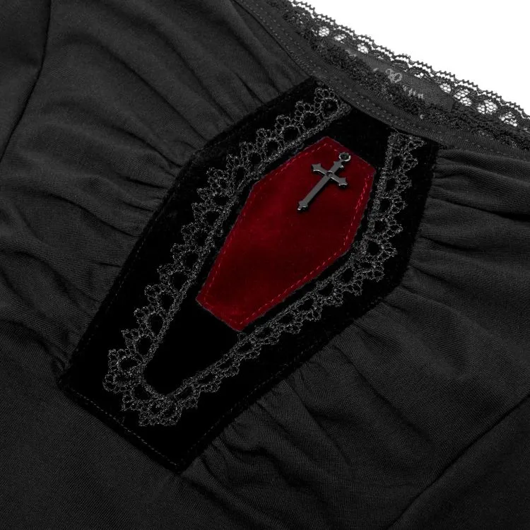 Top à Manches Longues 'Coffin' Noir