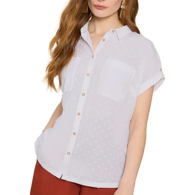 WHITE STUFF Elie Organic Cotton Shirt /pale ivory 2024 Sportswear Femme Chemise